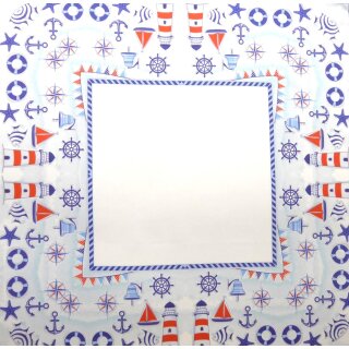 Mitteldecke Maritim 85x85 cm mit Anker Schiffen & Leuchttürmen