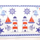 Mitteldecke Maritim 85x85 cm mit Anker Schiffen & Leuchttürmen