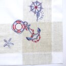 Mitteldecke Maritim Anker, Schiffe & Leuchttürme 85x85 bestickt