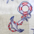 Mitteldecke Maritim Anker, Schiffe & Leuchttürme 85x85 bestickt