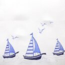 Mitteldecke Maritim Segelschiff Schiffe Anker 85x85 bestickt