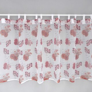 Scheibengardine150×60 cm mit Blumen & Schrift in Farbe