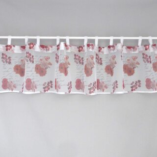 Scheibengardine 150×30 cm mit Blumen & Schrift in Farbe