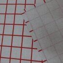 Tischläufer Natur bedruckt mit rotem Karo – 47 × 130 cm