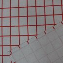 Tischläufer Natur bedruckt mit rotem Karo – 47 × 130 cm