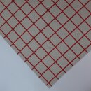 Mitteldecke Natur bedruckt mit rotem Karo – 86...