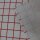 Mitteldecke Natur bedruckt mit rotem Karo – 86 × 86 cm