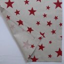 Tischläufer Weihnachten Natur mit roten Sternen 44×127 cm