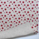 Tischläufer Natur mit roten Sternen 44×127 cm  Weihnachten