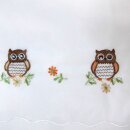 Scheibengardine mit Eulen und Blumem bestickt 150x50cm
