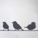 Scheibengardine Ösen chrom bedruckt mit Vögel 145x45cm