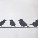 Scheibengardine Ösen chrom bedruckt mit Vögel 145x45cm