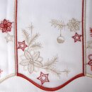 Weihnachtsgardine mit Sternen & Kugeln in Gold & Rot 128x45cm