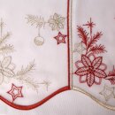 Weihnachtsgardine mit Sternen & Kugeln in Gold & Rot 128x45cm