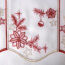Weihnachtsgardine mit Sternen & Kugeln in Gold & Rot 128x45cm