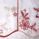 Weihnachtsgardine mit Sternen & Kugeln in Gold & Rot 128x45cm