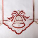 Weihnachtsgardine rot gold Glocken & Schleifen 160×45 cm