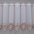 Weihnachtsgardine rot gold Glocken & Schleifen 160×45 cm