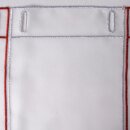 Weihnachtsgardine silber rot Glocken & Schleifen 160×45 cm