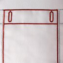 Weihnachtsgardine silber rot Glocken & Schleifen 160×45 cm