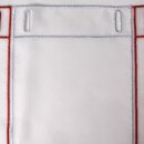 Weihnachtsgardine silber rot Glocken & Schleifen 160×45 cm