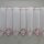 Weihnachtsgardine silber rot Glocken & Schleifen 160×45 cm