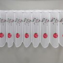 Scheibengardine Weihnachtskugeln rot & Ranken...