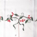 Scheibengardine Weihnachtskugeln rot & Ranken...