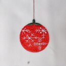 Scheibengardine Weihnachtskugeln rot & Ranken grün 145x45cm