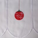 Scheibengardine Weihnachtskugeln rot & Ranken grün 145x45cm