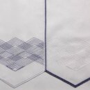 Scheibengardine 160cm-60cm hoch weiß-blauen Mustern...