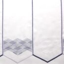 Scheibengardine 160cm-60cm hoch weiß-blauen Mustern bestickt