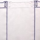 Scheibengardine 160cm-60cm hoch weiß-blauen Mustern bestickt