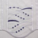 Scheibengardine weiß-blauen Mustern bestickt 160cm-60cm hoch