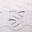 Scheibengardine blau-weiß Muster bestickt 160cm-47cm hoch