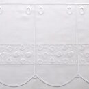 Scheibengardine weiß mit weiß bestickt 160cm-31cm hoch