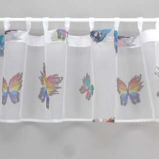 Scheibengardine 149×30 cm mit Schmetterlinge in Farbe