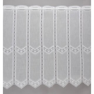 Scheibengardine natur bestickt mit Muster 155cm-63cm hoch