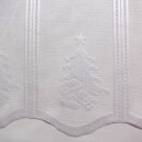 Scheibengardinenstoff weiß mit Tannenbaum-Geschenk 48cm hoch