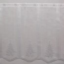 Scheibengardinenstoff weiß mit Tannenbaum-Geschenk 48cm hoch