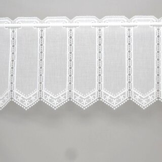 Scheibengardine bestickt natur mit Muster 155cm-34cm hoch