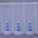 Scheibengardine Leuchtturm blau natur bestickt 140x45cm hoch