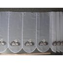 Scheibengardine Voile mit Igel bestickt 145cmx47cm hoch