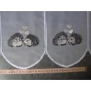 Scheibengardine Voile mit Igel bestickt 145cmx47cm hoch