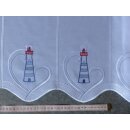 Scheibengardine mit Leuchtturm rot blau 145x54cm hoch