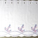 Scheibengardine mit Anker und Seil bestickt 143x45cm hoch