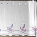 Scheibengardine mit Anker und Seil bestickt 143x45cm hoch