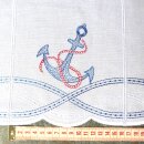 Scheibengardine mit Anker und Seil bestickt 143x45cm hoch