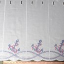 Scheibengardine mit Anker und Seil bestickt 143x45cm hoch