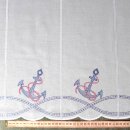 Scheibengardine mit Anker und Seil bestickt 143x45cm hoch